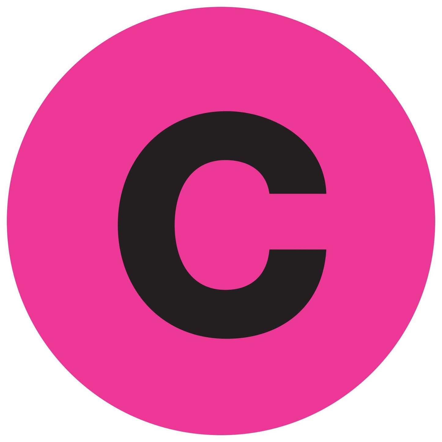 2" Circle - "C" (Fluorescent Pink) Letter Labels - DL7005