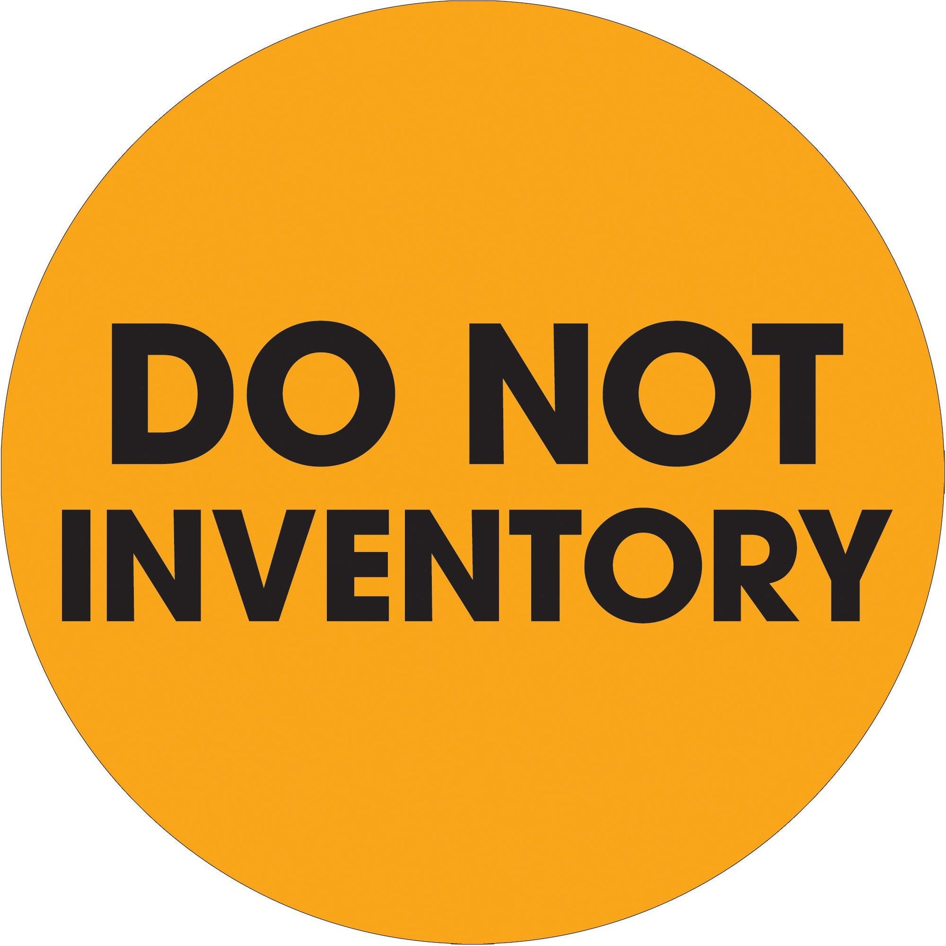 2" Circle - "Do Not Inventory" Fluorescent Orange Labels - DL1251