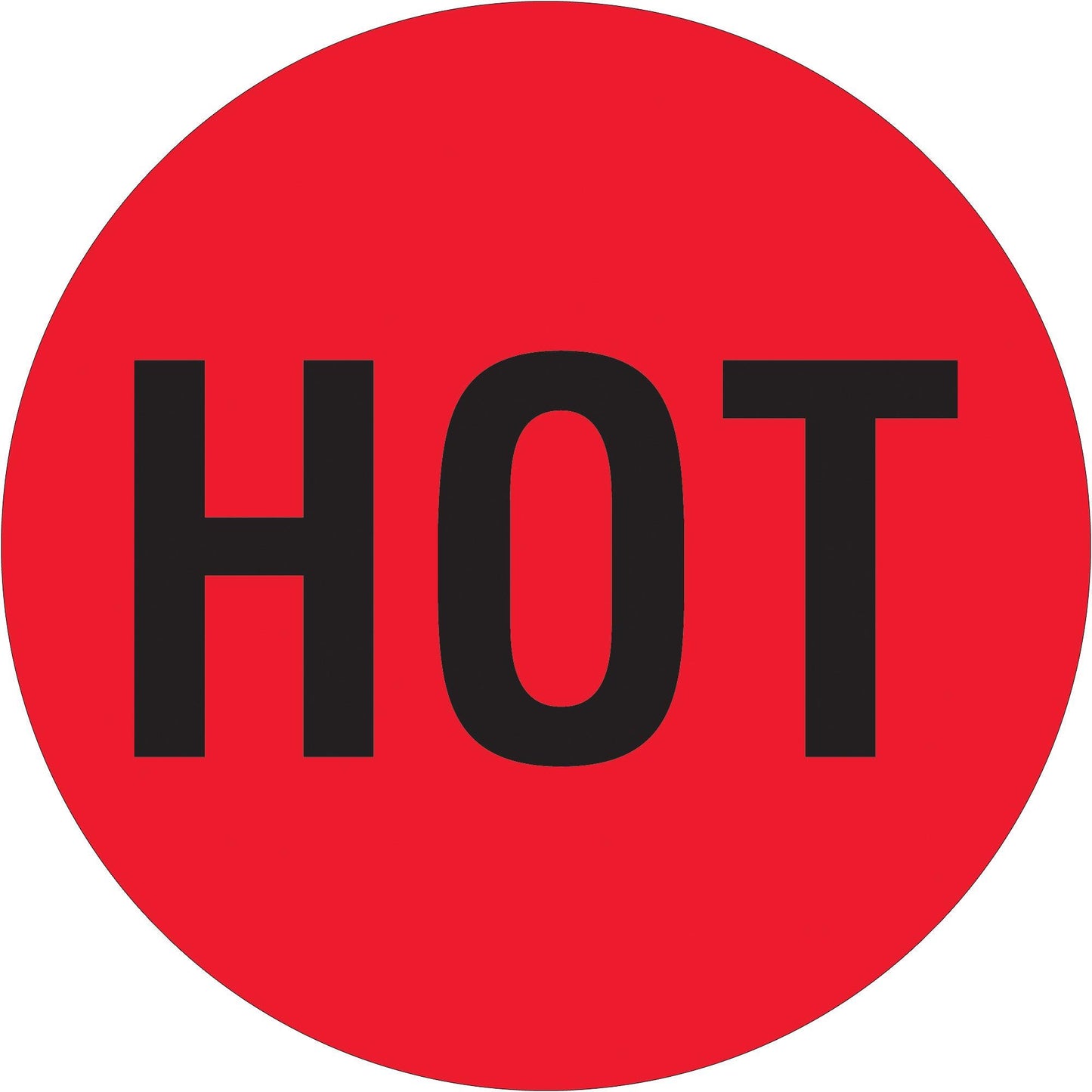 2" Circle - "Hot" (Fluorescent Red) Labels - DL1730