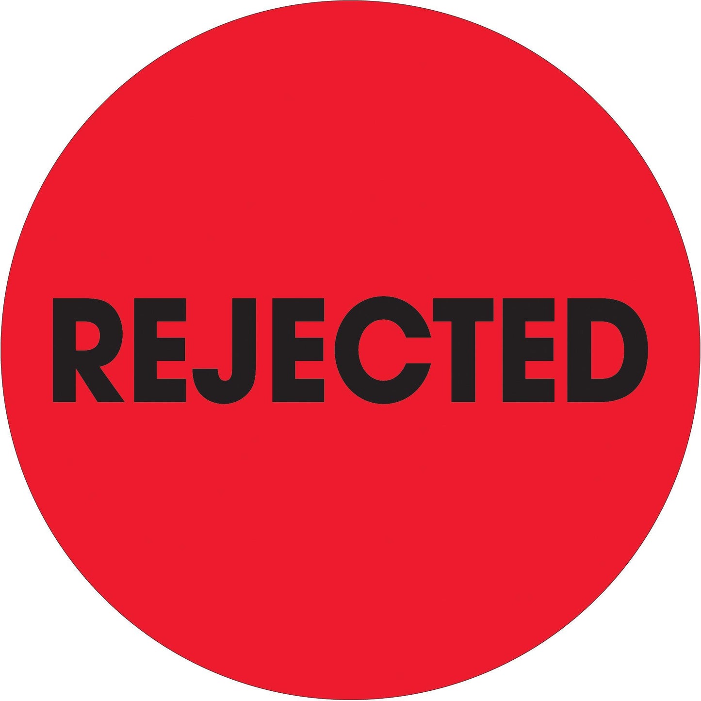 2" Circle - "Rejected" Fluorescent Red Labels - DL1263