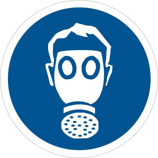 2" Circle - Wear Respiratory Protection Durable Safety Label - DSL511 Box Packaging Partner