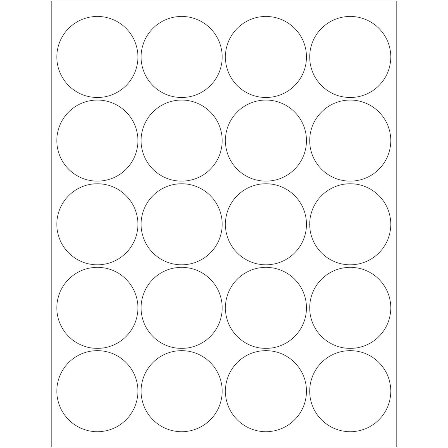 2" Glossy White Circle Laser Labels - LL302