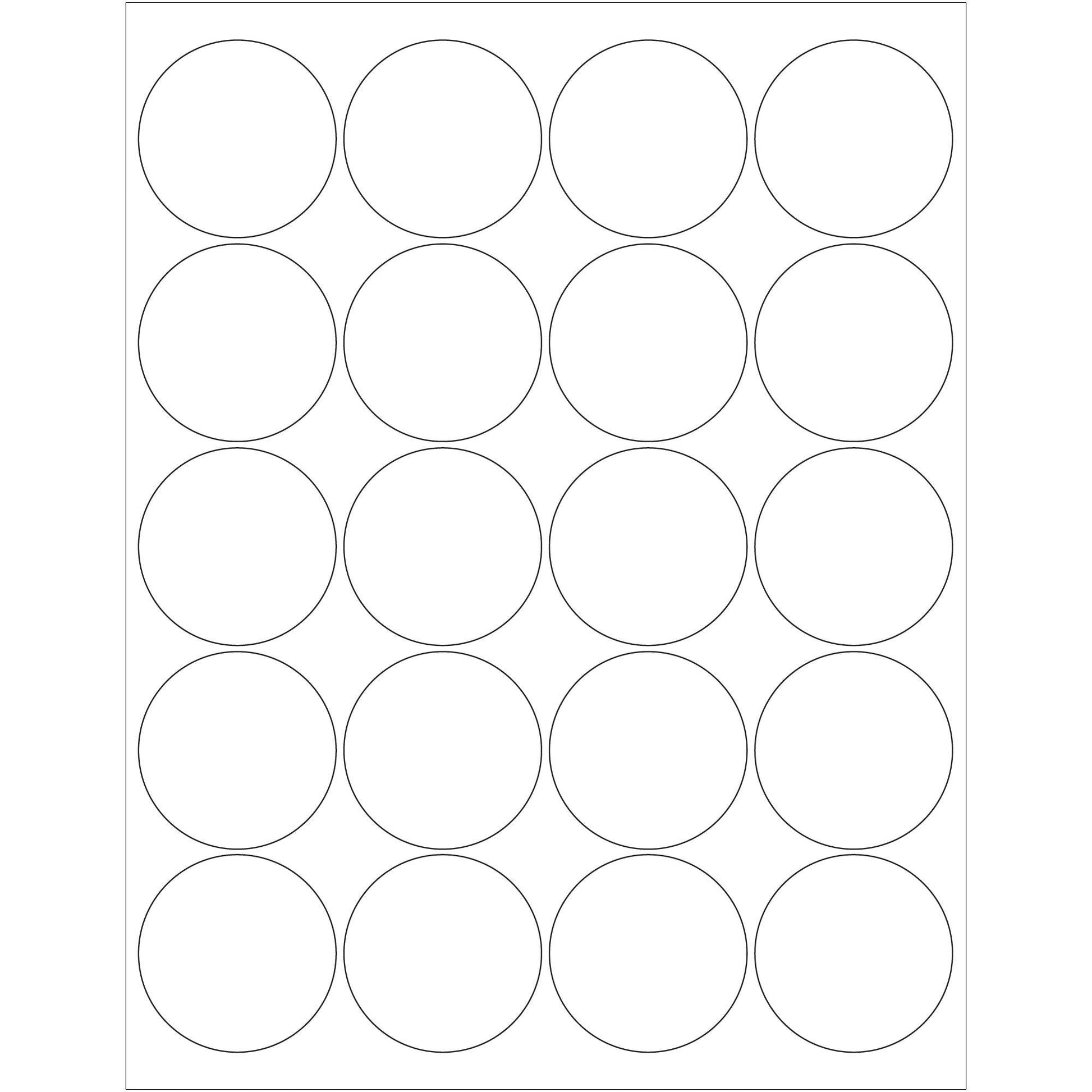 2" Glossy White Circle Laser Labels - LL302