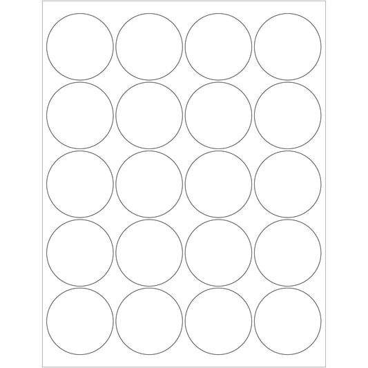 2" Glossy White Circle Laser Labels - LL302