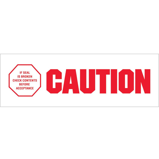 2" x 110 yds. - "Caution - If Seal Is Broken..." Tape Logic® Messaged Carton Sealing Tape - T902P04 Box Packaging Partner