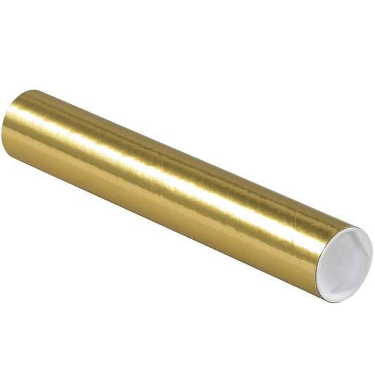 2 x 12" Gold Tubes with Caps - P2012GO