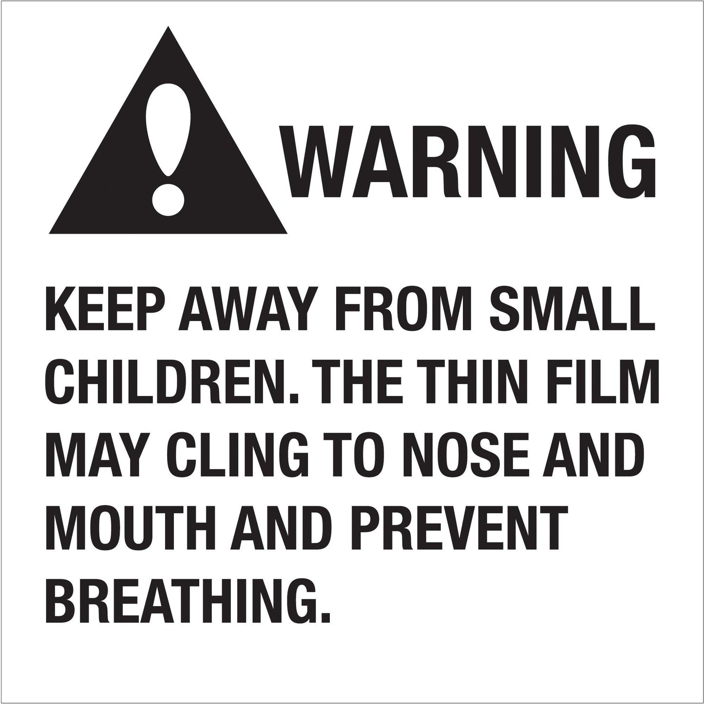 2 x 2" - "Warning Keep Away From Small Children" - DL1301