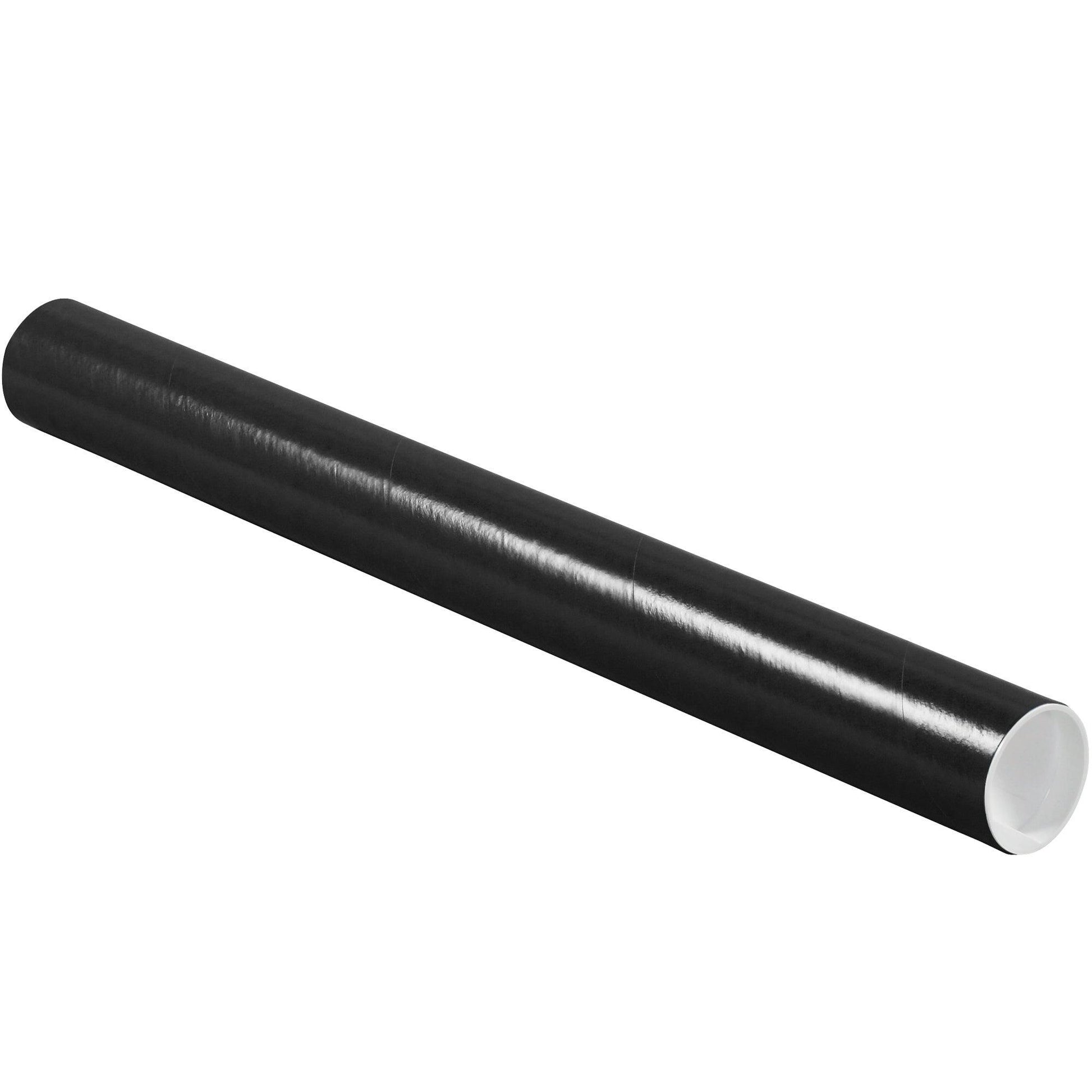 2 x 20" Black Tubes with Caps - P2020BL