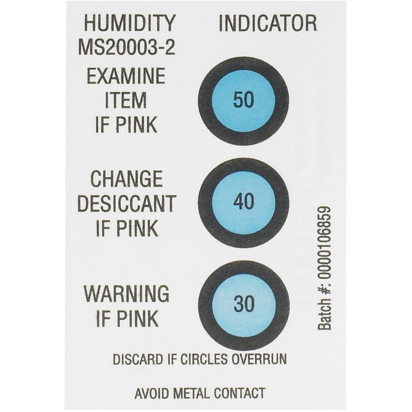 2 x 3" 30-40-50% Humidity Indicators - DES160