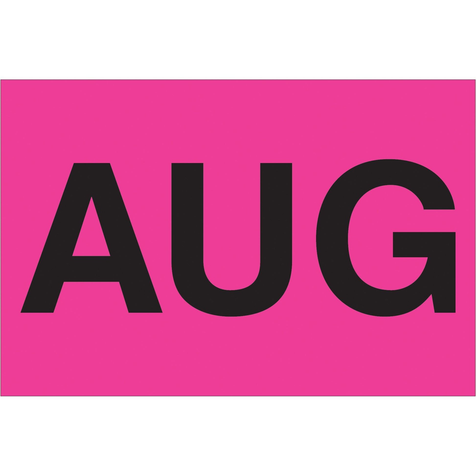 2 x 3" - "AUG" (Fluorescent Pink) Months of the Year Labels - DL6841