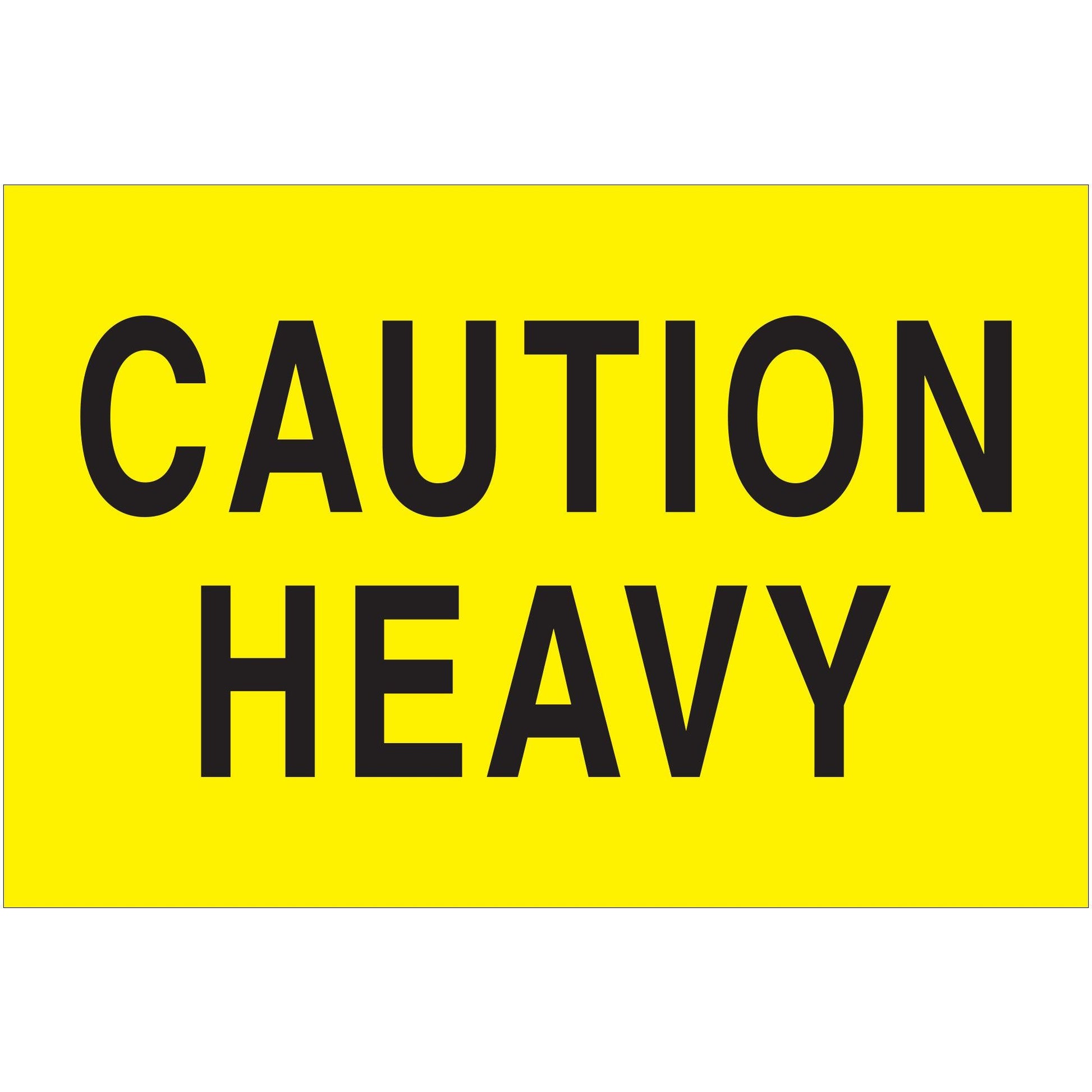 2 x 3" - "Caution - Heavy" (Fluorescent Yellow) Labels - DL1610