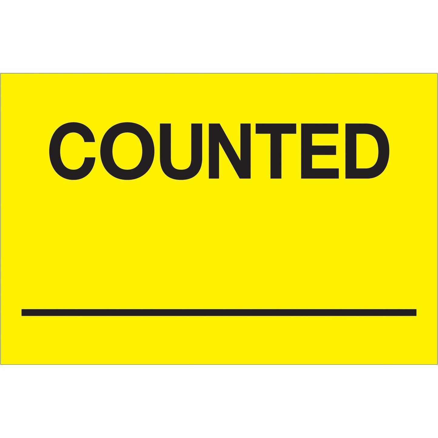 2 x 3" - "Counted ___" (Fluorescent Yellow) Labels - DL1128