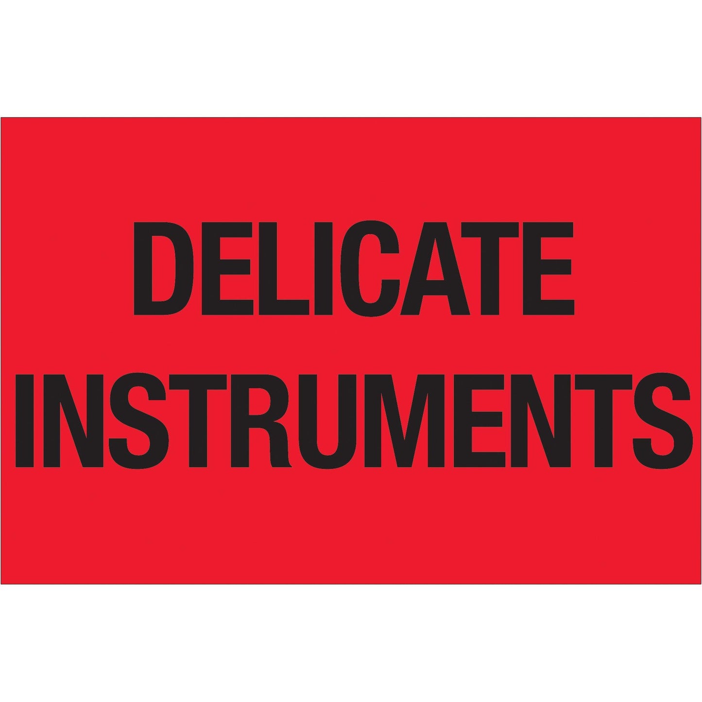 2 x 3" - "Delicate Instruments" (Fluorescent Red) Labels - DL1079