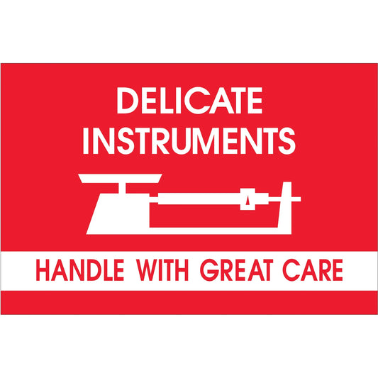 2 x 3" - "Delicate Instruments - HWC" - Fragile Labels - DL1309 Box Packaging Partner