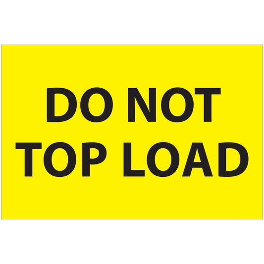 2 x 3" - "Do Not Top Load" (Fluorescent Yellow) Labels - DL1620