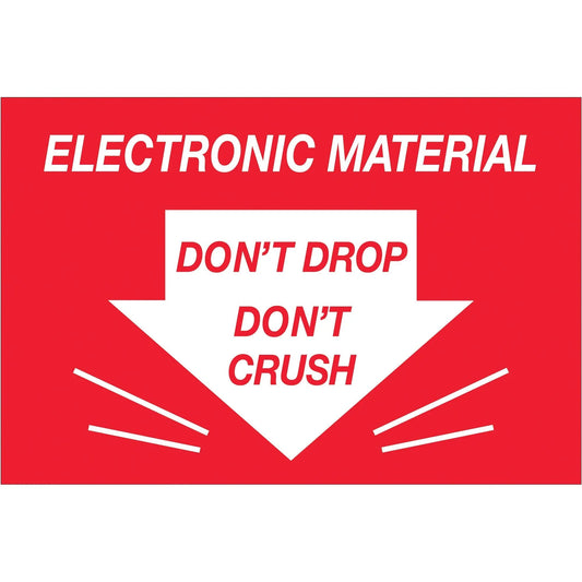 2 x 3" - "Don't Drop Don't Crush - Electronic Material" Labels - DL1314 Box Packaging Partner