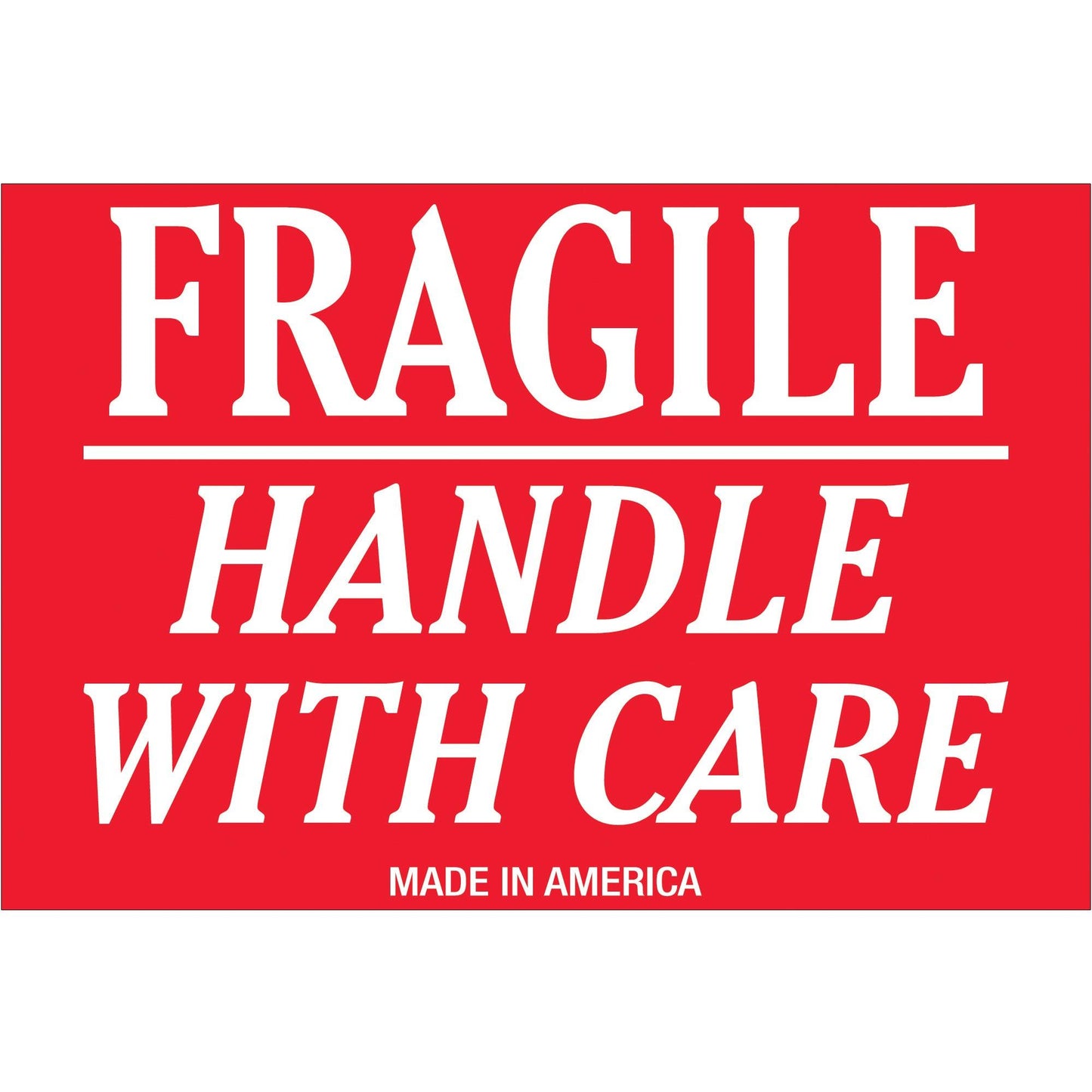 2 x 3" - "Fragile - Handle With Care" Labels - DL2157