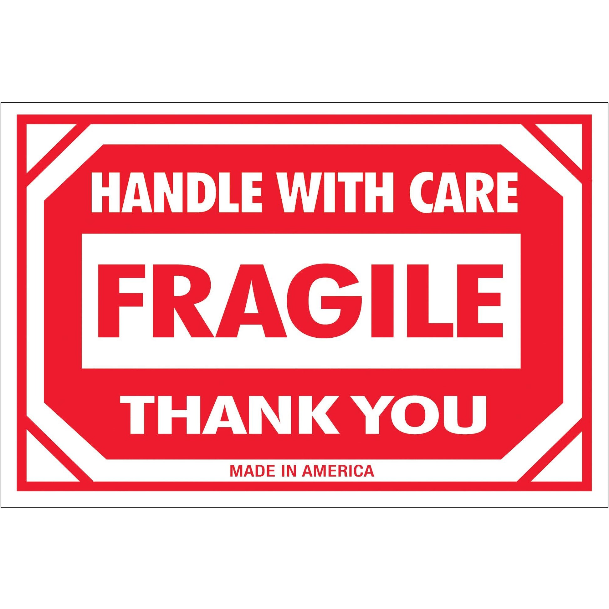 2 x 3" - "Fragile - Handle With Care" Labels - DL2157