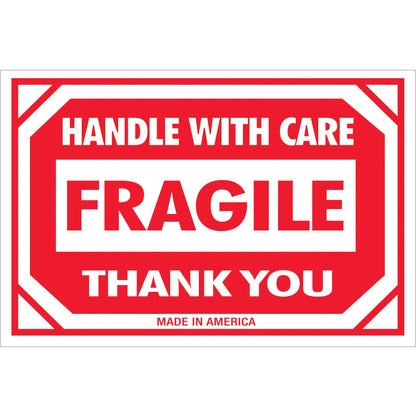 2 x 3" - "Fragile - Handle With Care" Labels - DL2157