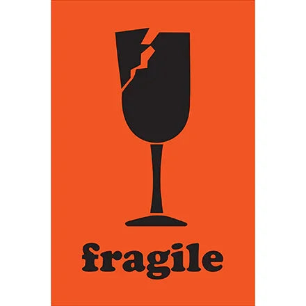 2 x 3" - "Fragile" Labels - DL1561 Box Packaging Partner