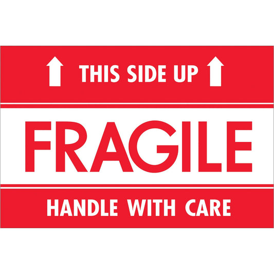 2 x 3" - "Fragile - This Side Up - HWC" Labels - DL2156