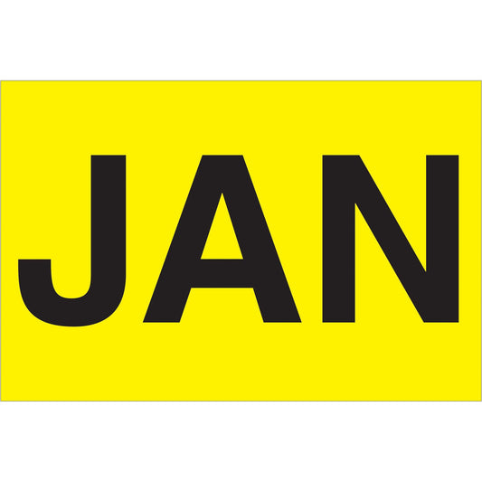 2 x 3" - "JAN" (Fluorescent Yellow) Months of the Year Labels - DL6701