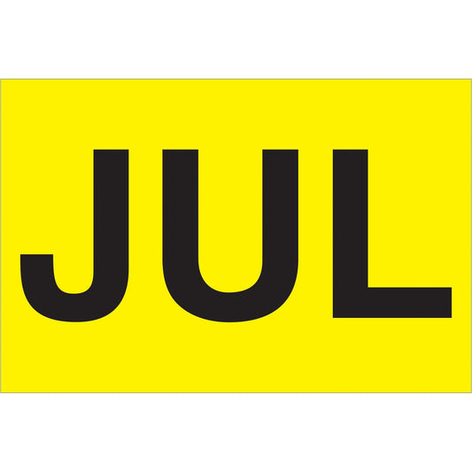 2 x 3" - "JUL" (Fluorescent Yellow) Months of the Year Labels - DL6821