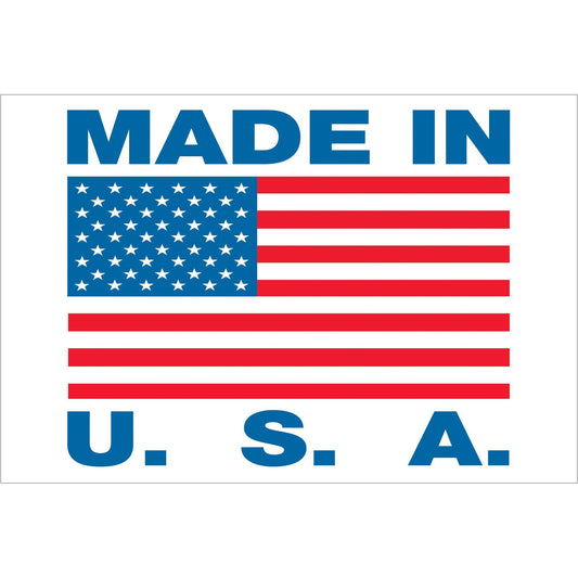 2 x 3" - "Made in U.S.A." Labels - USA305