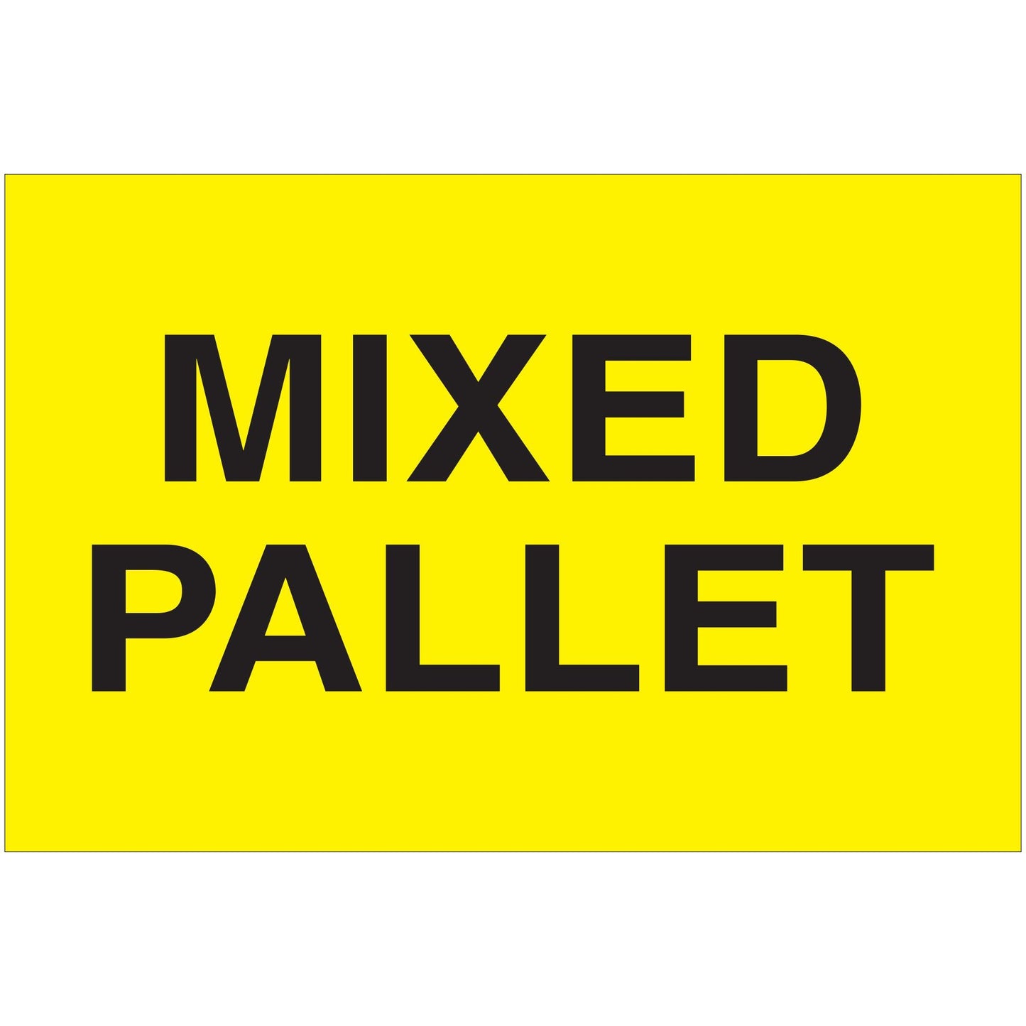 2 x 3" - "Mixed Pallet" (Fluorescent Yellow) Labels - DL1622