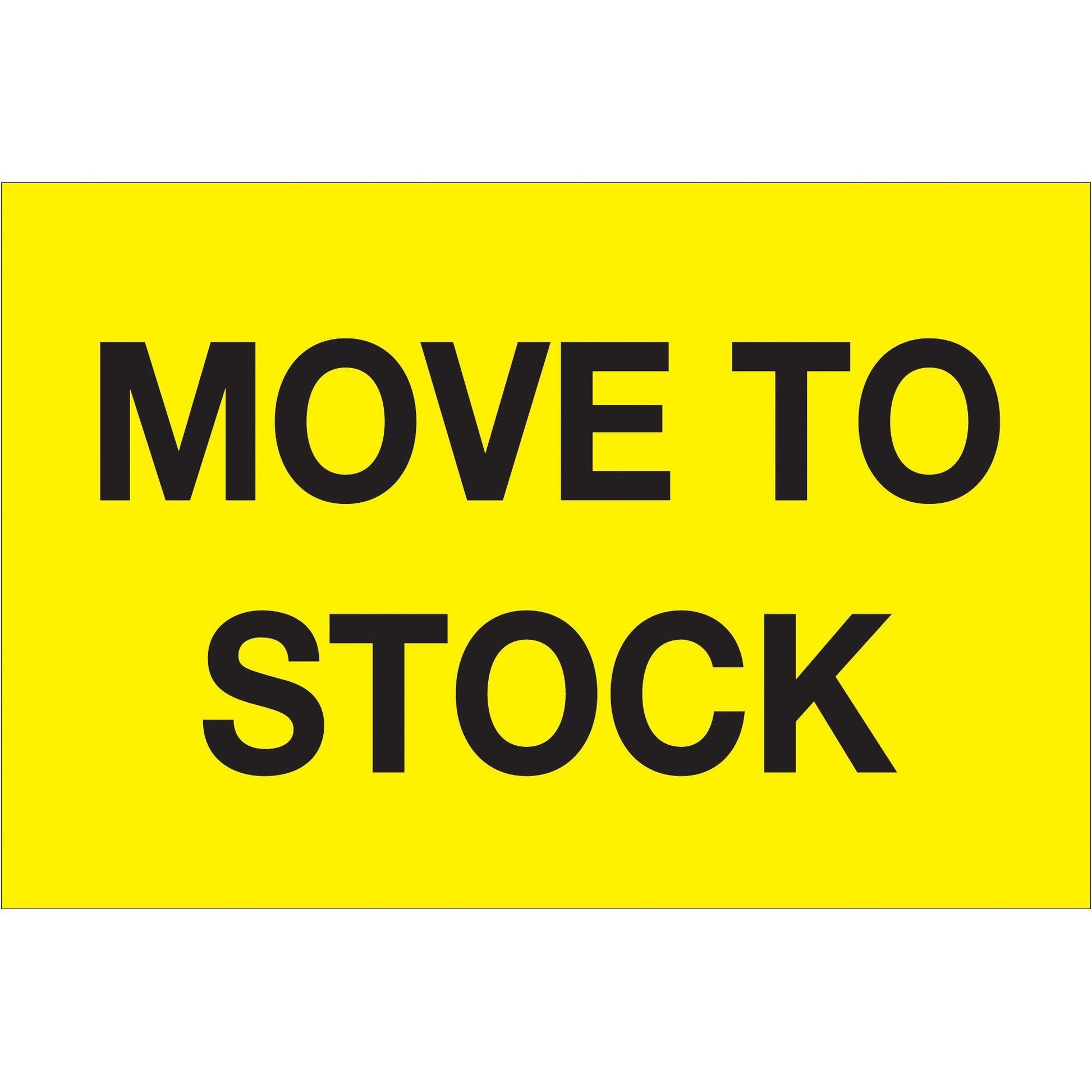 2 x 3" - "Move To Stock" (Fluorescent Yellow) Labels - DL1133