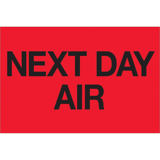 2 x 3" - "Next Day Air" (Fluorescent Red) Labels - DL1072