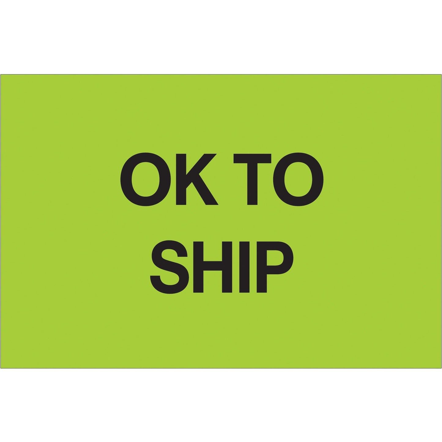 2 x 3" - "OK To Ship" (Fluorescent Green) Labels - DL1147