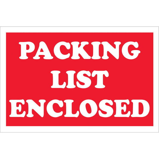 2 x 3" - "Packing List Enclosed" Labels - DL1207