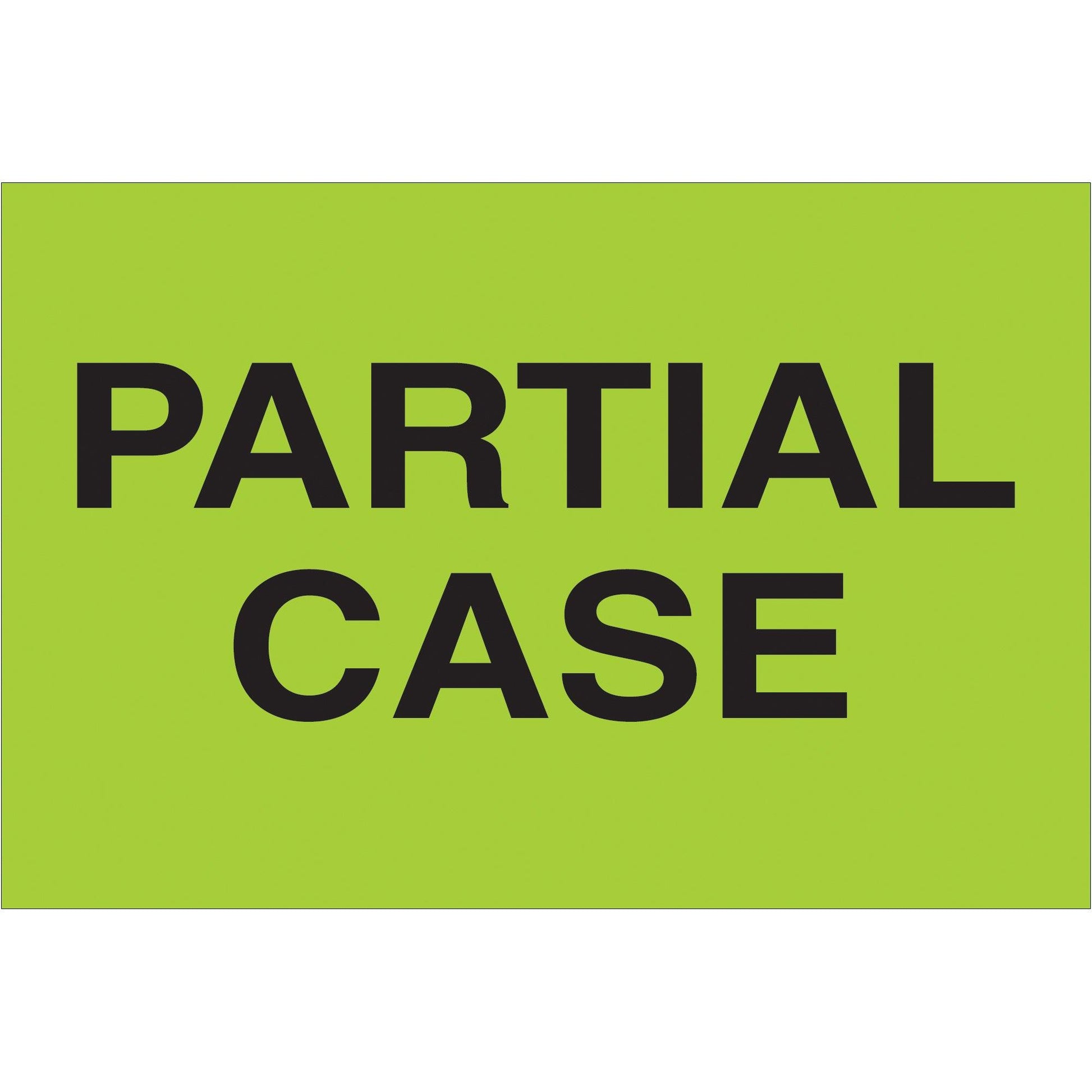 2 x 3" - "Partial Case" (Fluorescent Green) Labels - DL1124