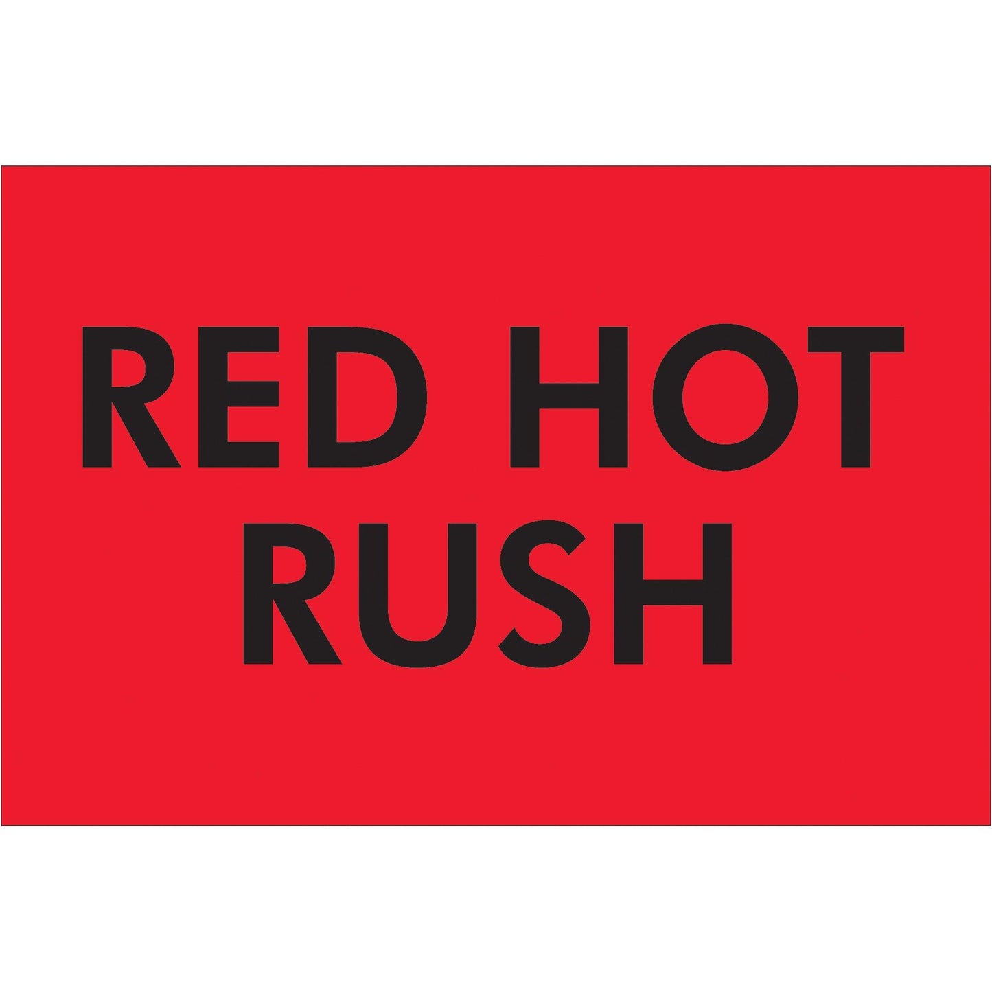 2 x 3" - "Red Hot Rush" (Fluorescent Red) Labels - DL3631