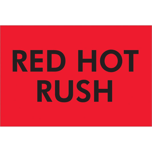 2 x 3" - "Red Hot Rush" (Fluorescent Red) Labels - DL3631