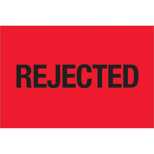 2 x 3" - "Rejected" (Fluorescent Red) Labels - DL1135