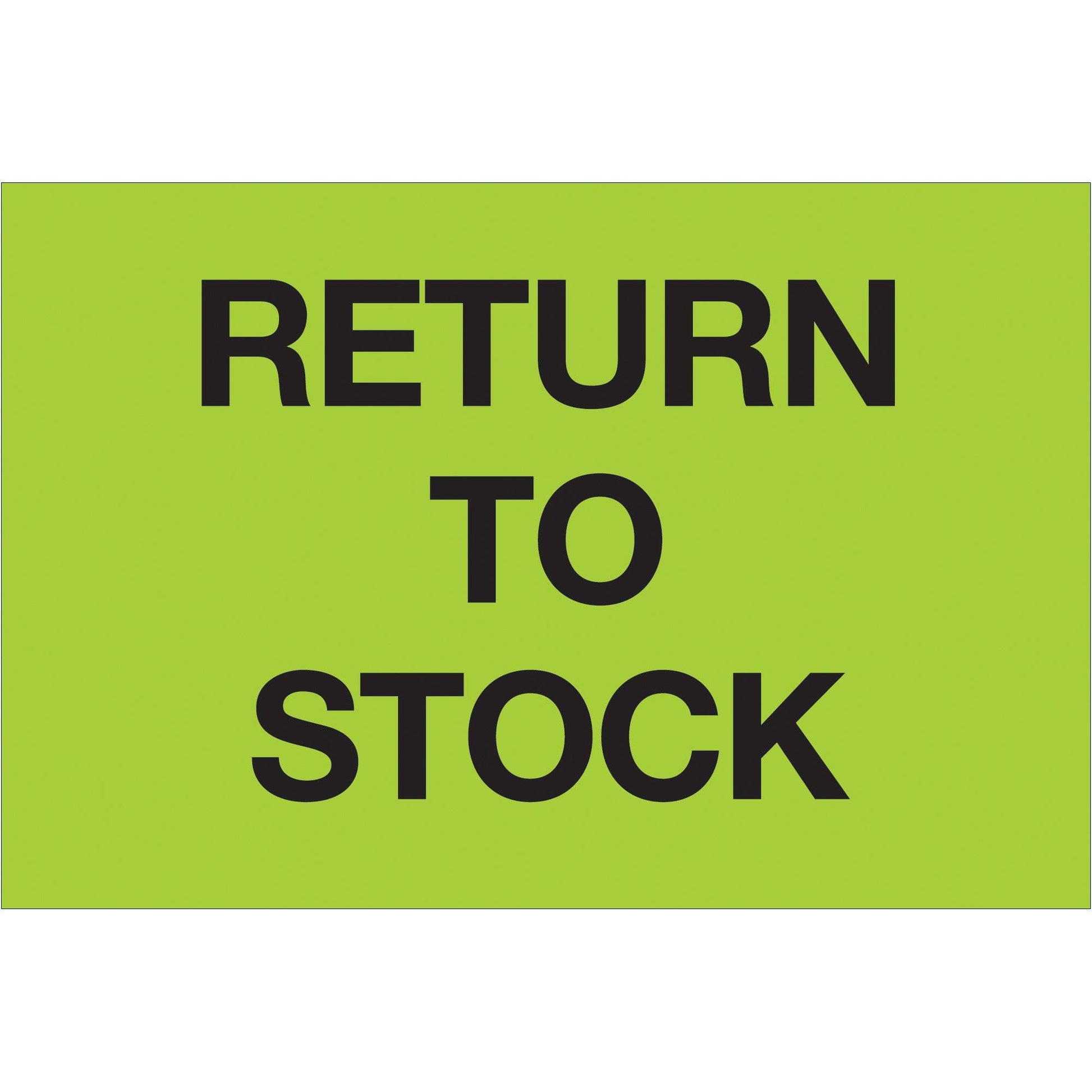 2 x 3" - "Return To Stock" (Fluorescent Green) Labels - DL1151