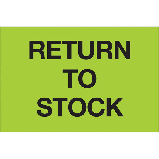 2 x 3" - "Return To Stock" (Fluorescent Green) Labels - DL1151