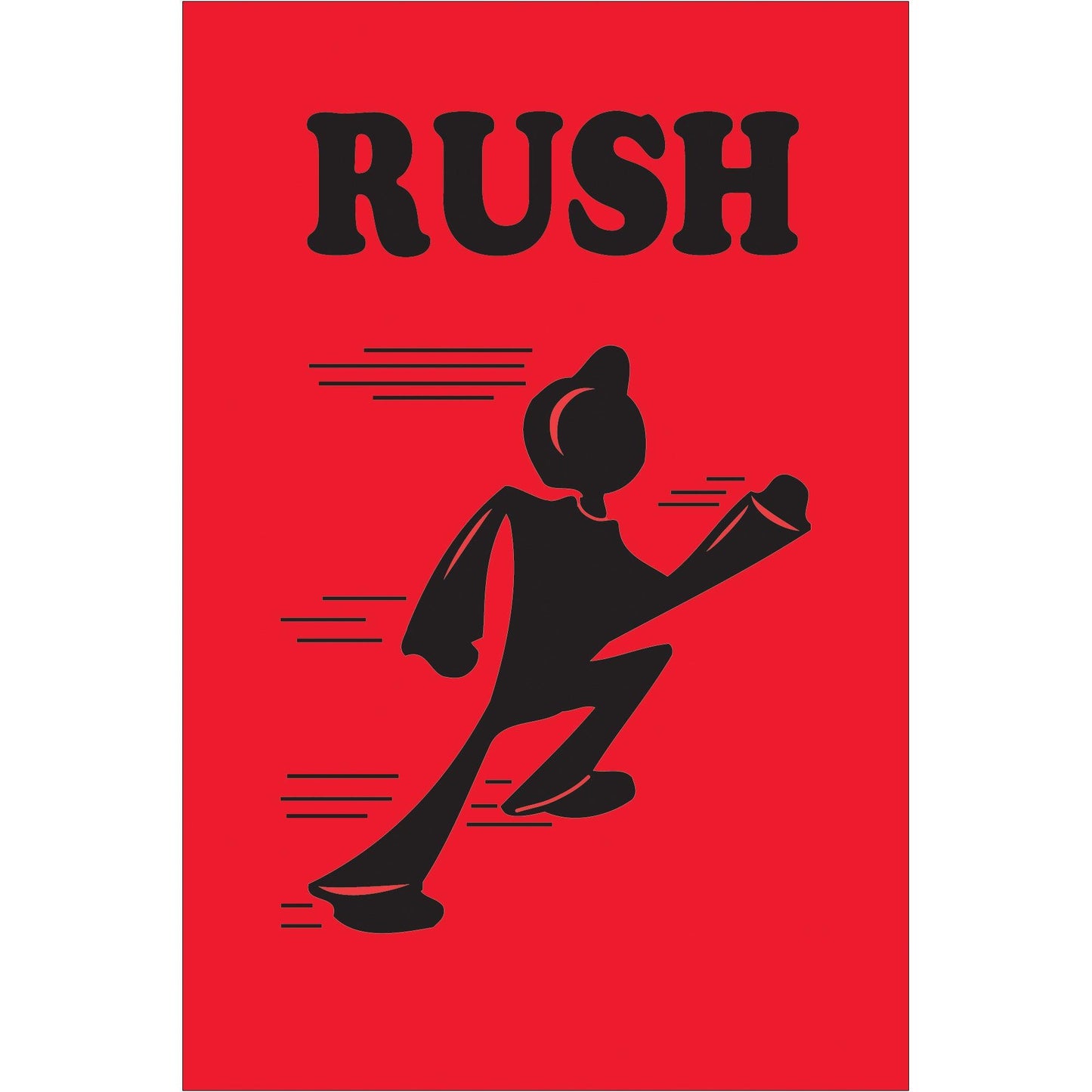 2 x 3" - "Rush" (Fluorescent Red) Labels - DL1690