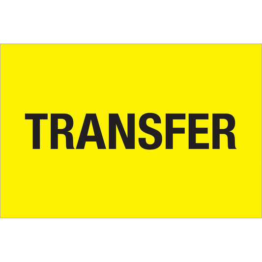 2 x 3" - "Transfer" (Fluorescent Yellow) Labels - DL1139