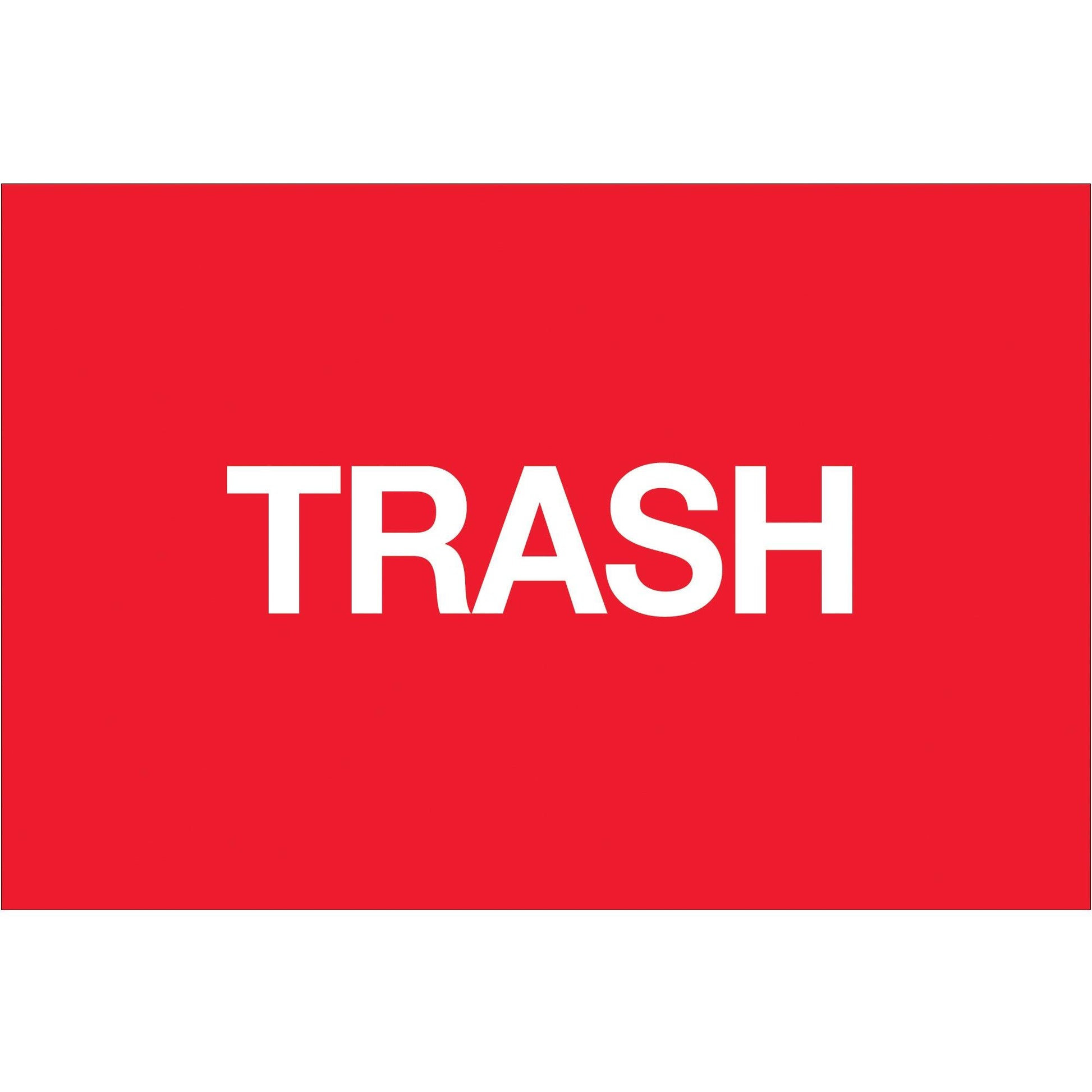 2 x 3" - "Trash" (Fluorescent Red) Labels - DL1149