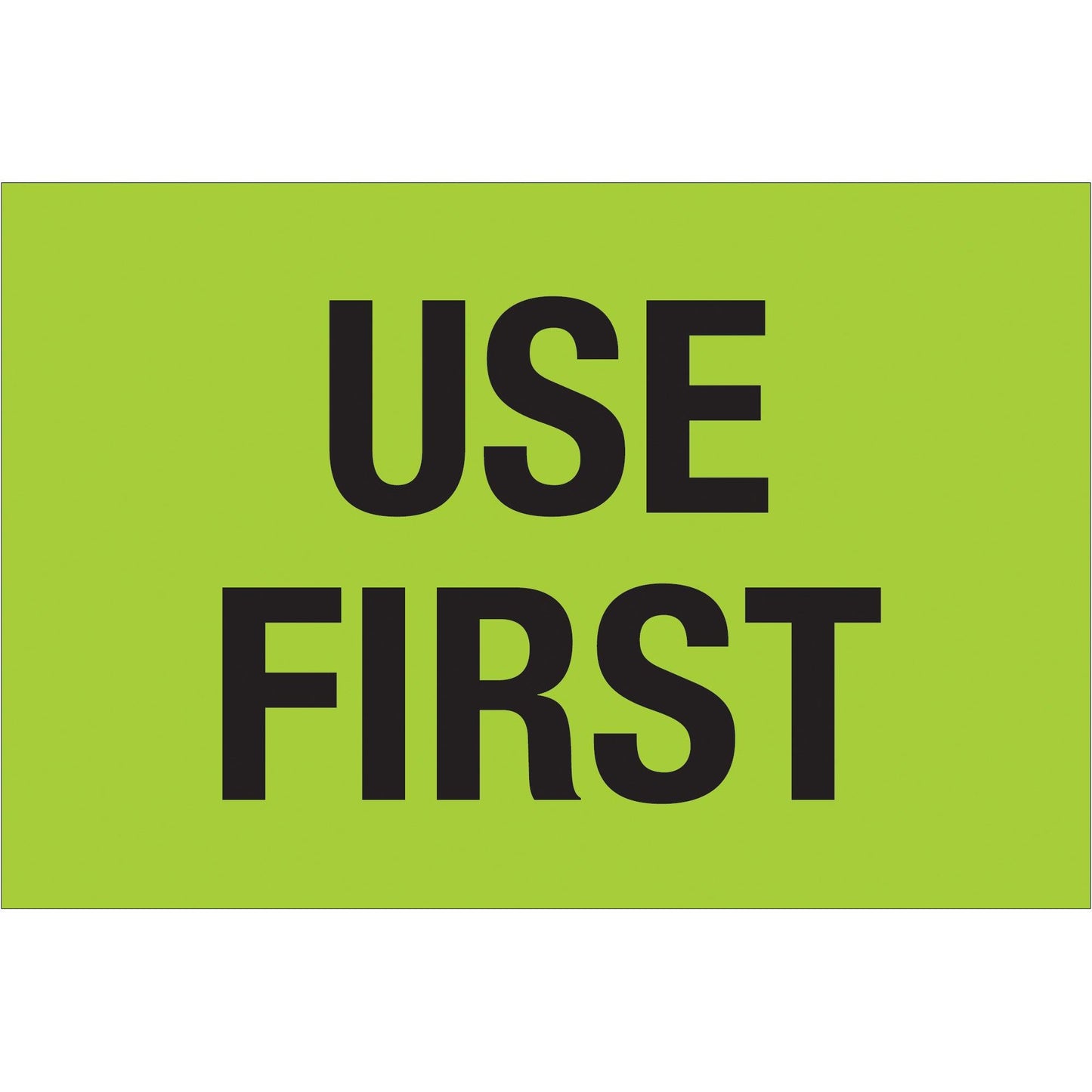 2 x 3" - "Use First" (Fluorescent Green) Labels - DL1136