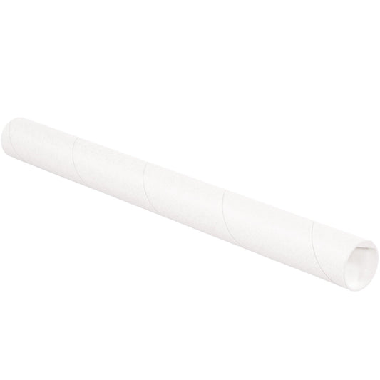 2 x 30" White Tubes with Caps - P2030W