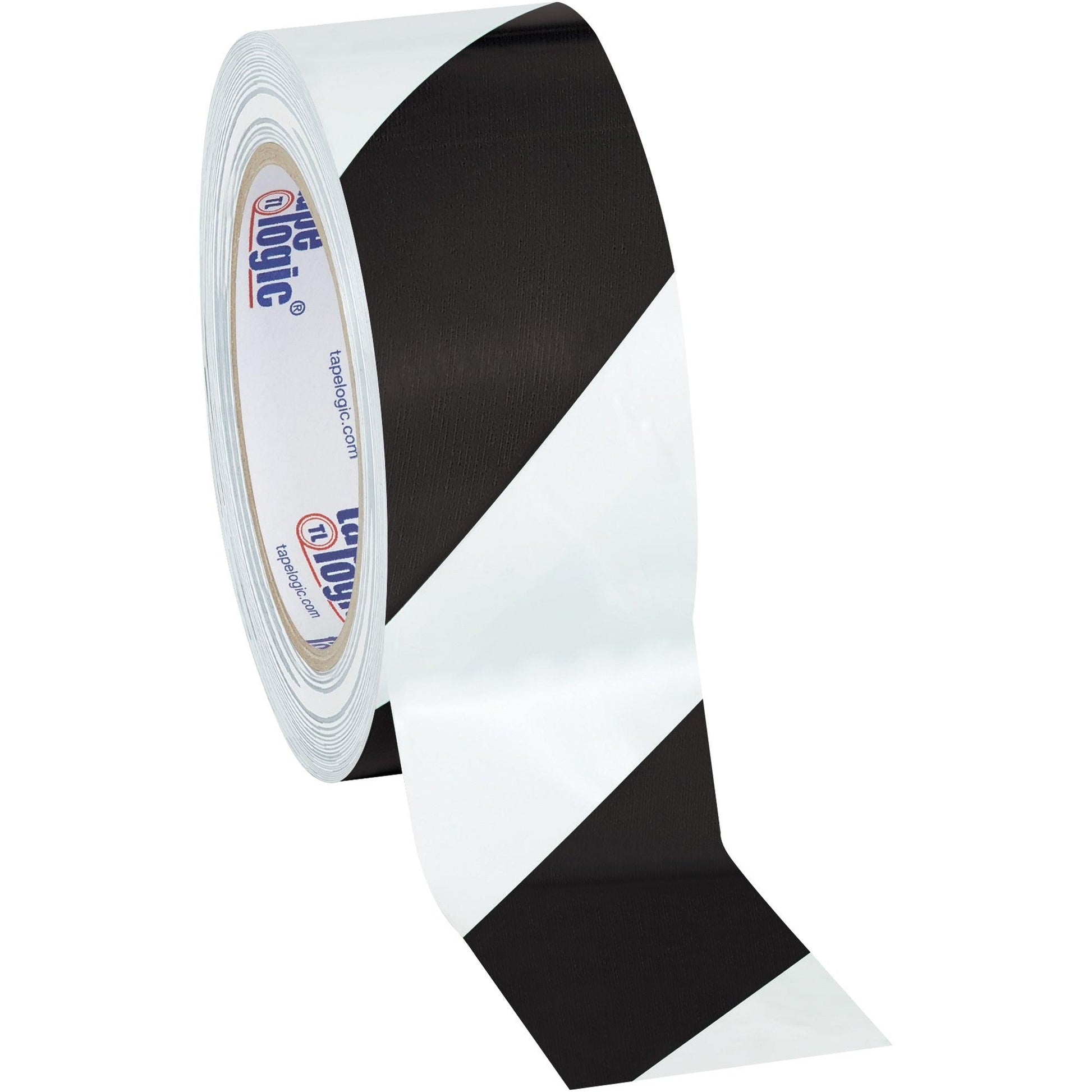 2" x 36 yds. Black/White Tape Logic® Striped Vinyl Safety Tape - T9236BW