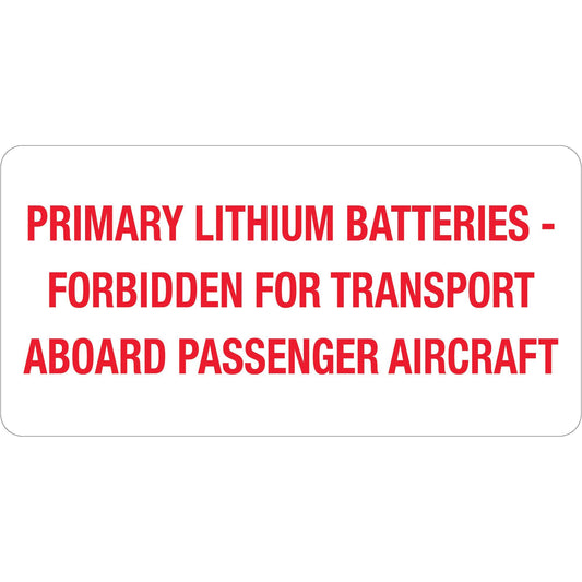 2 x 4" - "Primary Lithium Batteries" Labels - DL1375