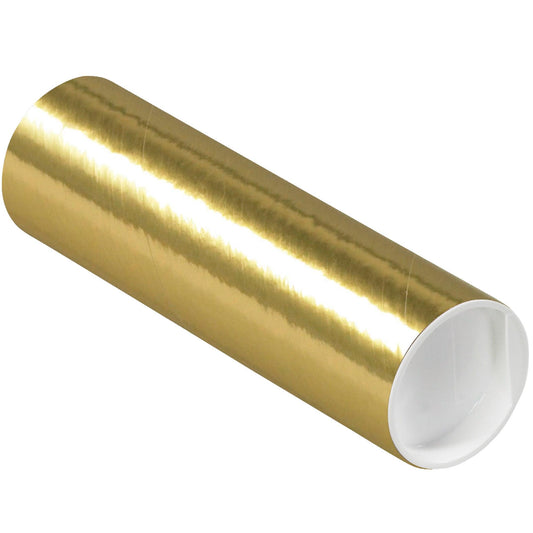 2 x 6" Gold Tubes with Caps - P2006GO