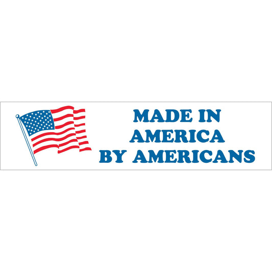 2 x 8" - "Made in America by Americans" Labels - USA501