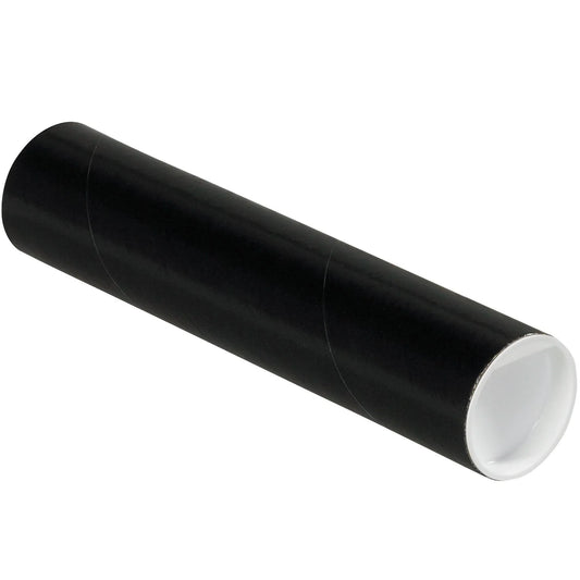 2 x 9" Black Tubes with Caps - P2009BL Box Packaging Partner