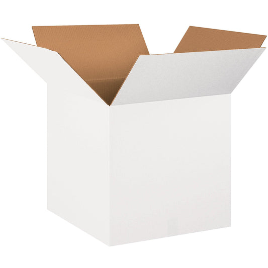 20 x 20 x 20" White Corrugated Boxes - 202020W